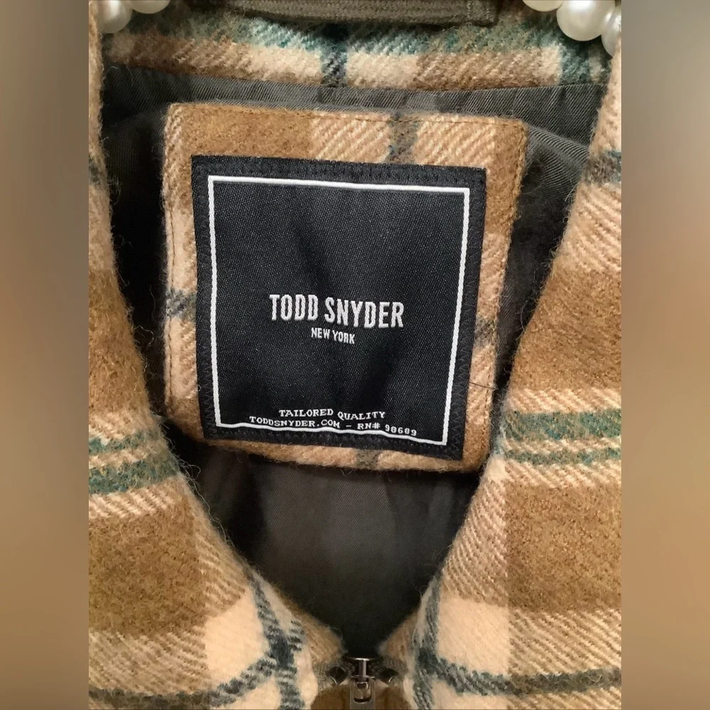 Todd Snyder Wool Bouclé Double Zip Jacket Brown Green Plaid Lined Men’s XL H2F​​